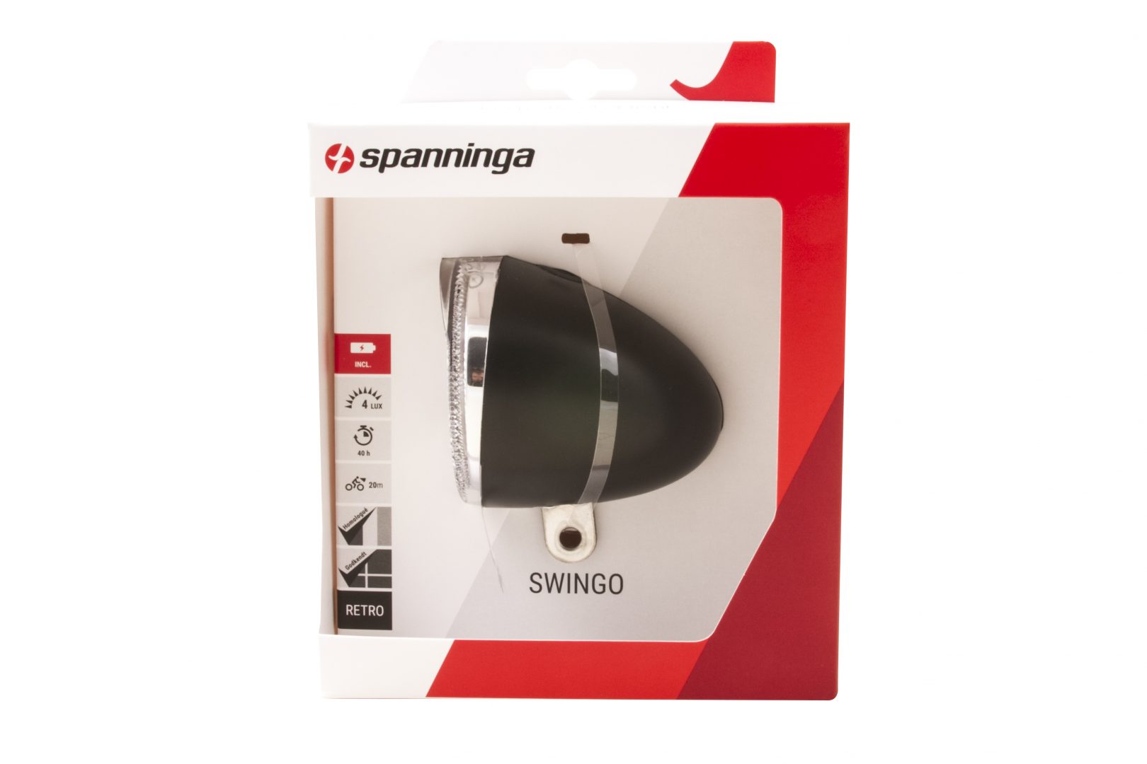 Swingo XB black headlamp package front