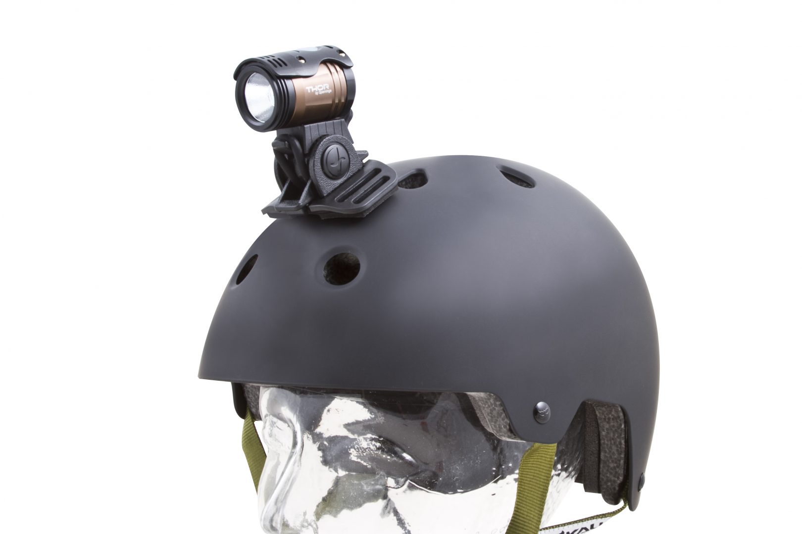 Thor 1100 on helmet with adaptor