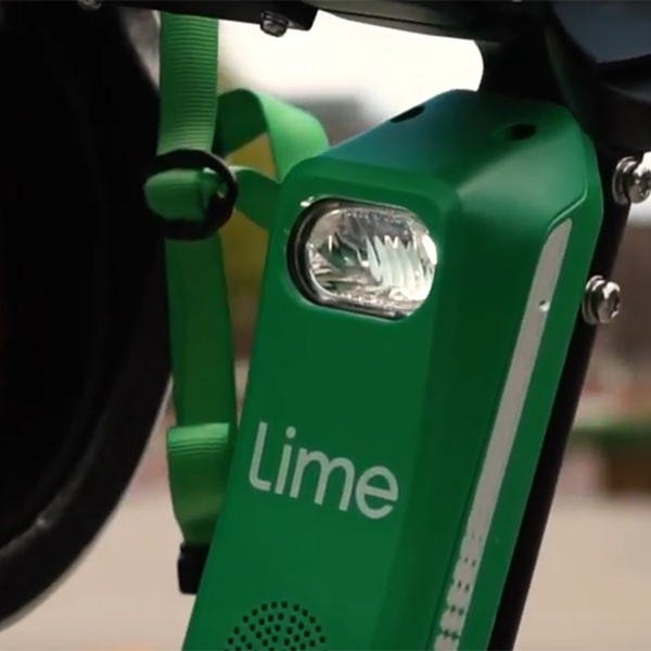 Lime e-scooter integrated headlamp