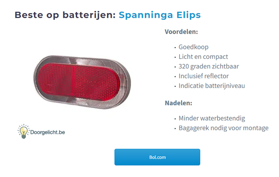 Spanninga's Elips rear light is the best battery light of 2023